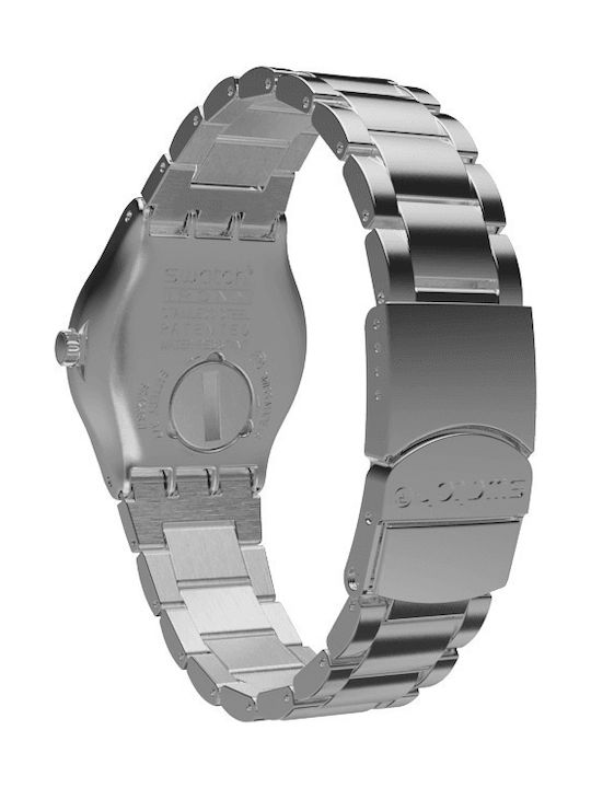 Swatch Pinkaround Γυναικείο Ρολόι 33mm Μπαταρίας με Ασημί Μεταλλικό Μπρασελέ