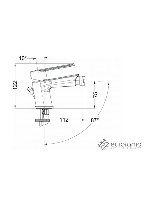 Eurorama Klint Μπαταρία Μπιντέ Chrome