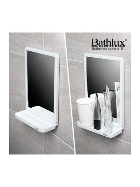 Bathlux Ορθογώνιος Καθρέπτης Μπάνιου από Πλαστικό με Ράφι 20x30cm Λευκός
