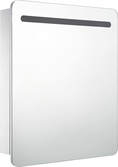 vidaXL Rectangular Bathroom Mirror Led made of MDF with Cabinet 68x80cm White