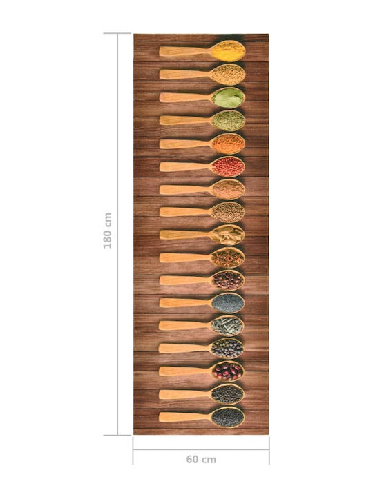 vidaXL Spoons Kitchen Mat Runner with Anti-slip Underlay Multicolour 60x180εκ.