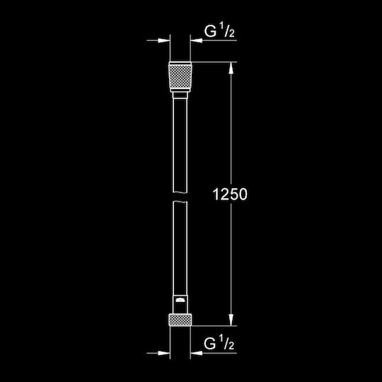 Grohe Silverflex Σπιράλ Ντουζ Πλαστικό 125cm Ασημί