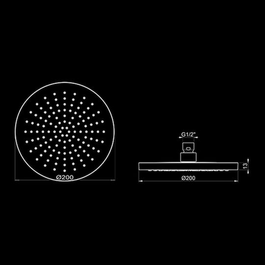 La Torre Emotion Στρογγυλή Κεφαλή Ντουζ 20cm