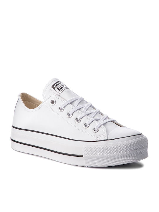 Converse Chuck Taylor All Star Lift Clean Low Top Γυναικεία Flatforms Sneakers White / Black