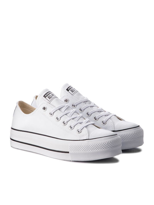 Chuck Taylor All Star Lift Clean Low Top Flatforms Sneakers White / Black