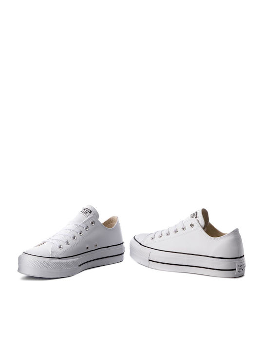 Chuck Taylor All Star Lift Clean Low Top Flatforms Sneakers White / Black