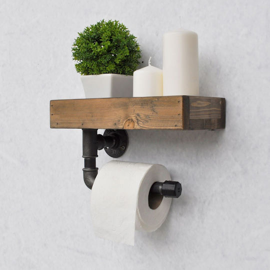 HomeMarkt Wall-mounted Paper Holder Metallic Brown