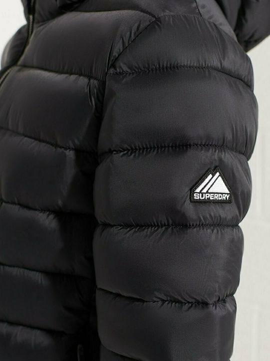 Fuji Scurt Jachetă de femei Puffer pentru iarnă Negru