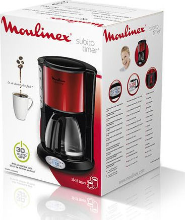 Moulinex Subito Προγραμματιζόμενη Καφετιέρα Φίλτρου 1000W Red/Black