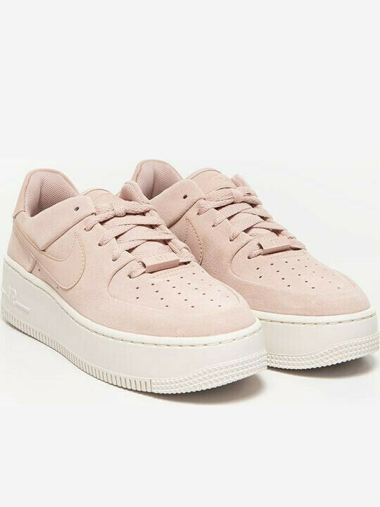 Nike Air Force 1 Sage Low Flatforms Sneakers Particle Beige / Phantom