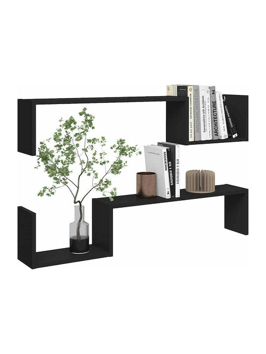 Shelves Wall Black 2pcs 100x15x20cm