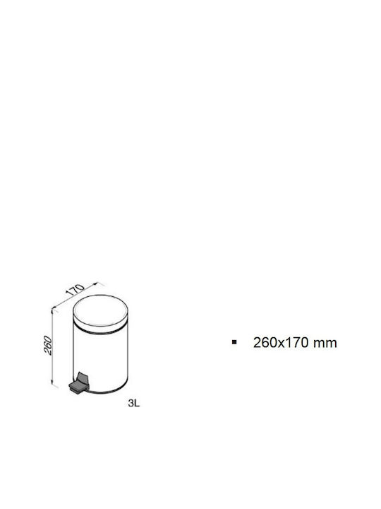 Geesa Standard 634-400 Metalic Perie pentru coșul de gunoi din baie 3lt Black Matt
