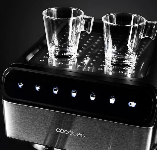 Cecotec Power Instant-ccino 20 Touch Espresso Coffee Machine 1350W Pressure 20bar for Cappuccino Black Series 01558