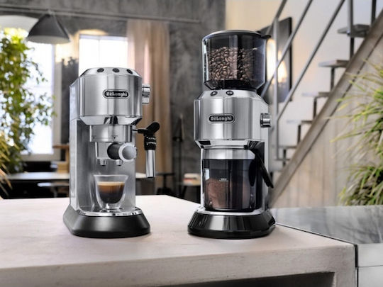 De'Longhi Dedica Pump Μηχανή Espresso 1300W Πίεσης 15bar Ασημί