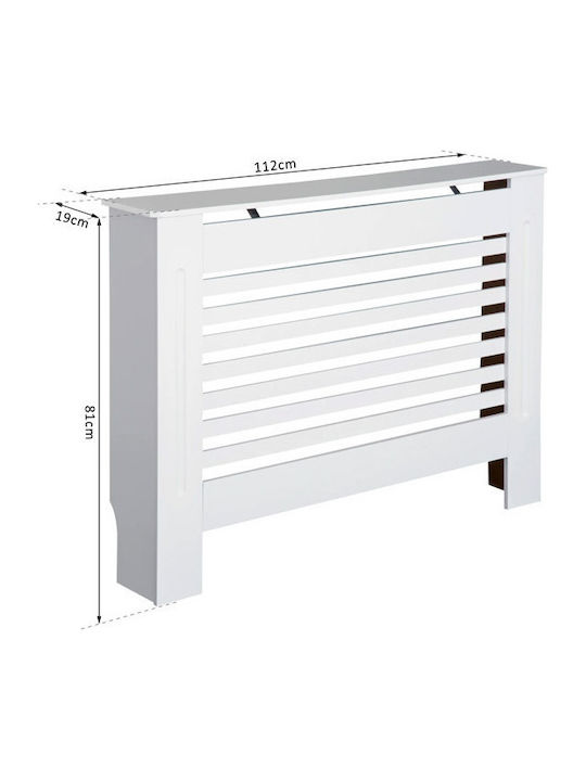 HomCom Heizkörperabdeckung aus MDF Weiß 112x19x81cm