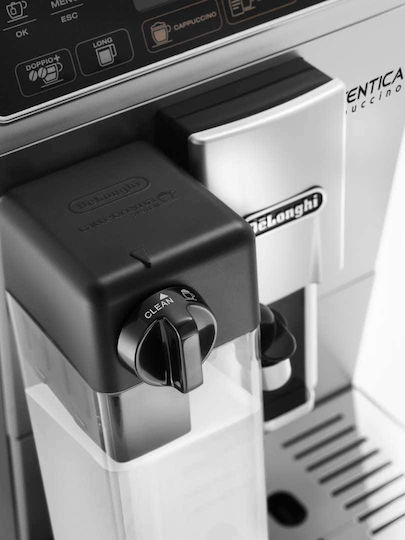 De'Longhi Autentica Automat Espressoare 1450W Presiune 15bar pentru Cappuccino cu Râșniță Argintie Etam 29.660.SB