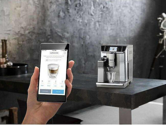 De'Longhi Primadonna Elite Automatic Espresso Coffee Machine 1450W Pressure 19bar for Cappuccino with Grinder Silver ECAM650.85.MS
