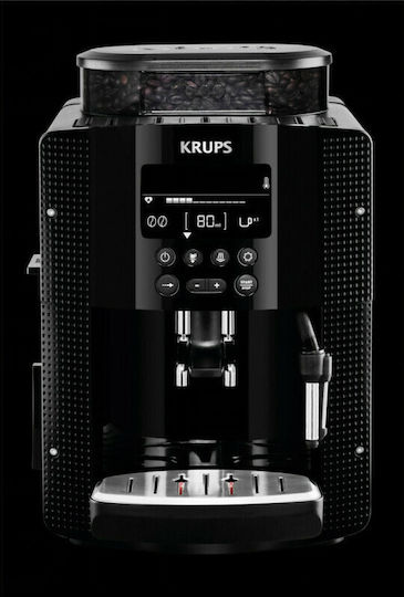 Krups Automatic Espresso Machine 1450W Pressure 15bar for Cappuccino with Grinder Black EA8150