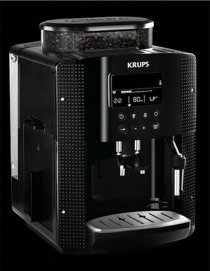Krups Automatic Espresso Machine 1450W Pressure 15bar for Cappuccino with Grinder Black EA8150