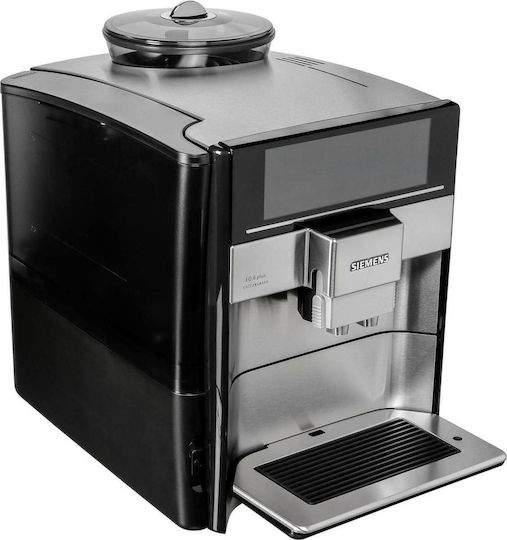 Siemens Eq.6 Αυτόματη Μηχανή Espresso 1500W Πίεσης 19bar για Cappuccino με Μύλο Άλεσης Μαύρη TE657M03DE