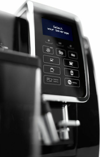 De'Longhi Dinamica Automatic Espresso Coffee Machine 1450W Pressure 15bar for Cappuccino with Grinder Black ECAM350.55.B