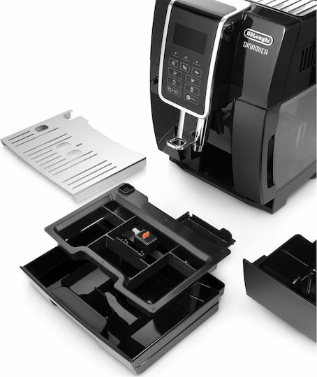 De'Longhi Dinamica Automatic Espresso Coffee Machine 1450W Pressure 15bar for Cappuccino with Grinder Black ECAM350.55.B
