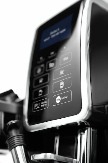 De'Longhi Dinamica Automatic Espresso Coffee Machine 1450W Pressure 15bar for Cappuccino with Grinder Black ECAM350.55.B