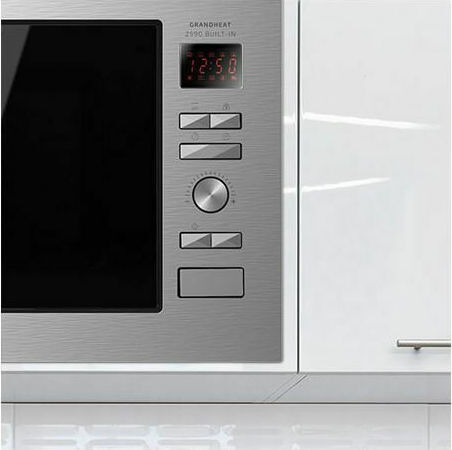 Cecotec Grandheat 2590 Steel Built-in Microwave Oven with Grill 25lt Black
