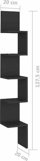 Eckiges Wandregal Schwarz 20x20x127,5cm