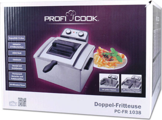 Profi Cook PC-FR 1038 Φριτέζα 5lt Ασημί