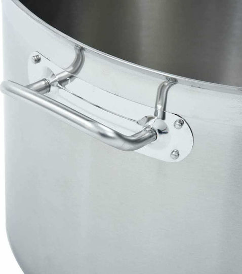 vidaXL Stainless Steel Marmite Capacity 58lt with Diameter 50cm and Height 30cm.