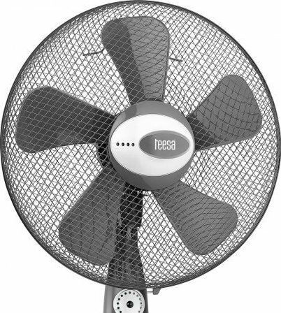 Teesa Ανεμιστήρας Ορθοστάτης 55W Διαμέτρου 38cm με Τηλεχειριστήριο Ασημί