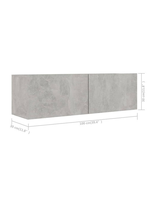 Wand-Kremlast Noutlapi Salonio apó Moiorosanída Grí 100x30x30cm