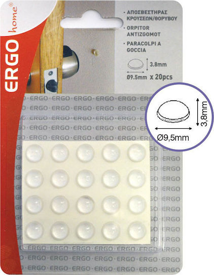 ERGOhome 570608.0001 Round Door Buffers with Sticker 9.5mm 20pcs