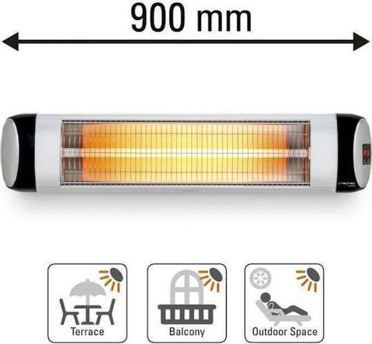 Trotec IR 2570 S Quartz Wall-Mounted Heater for Bathrooms with Thermostat 2500W