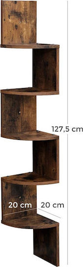 Γωνιακό Ράφι Καφέ 20x20x127.5εκ.