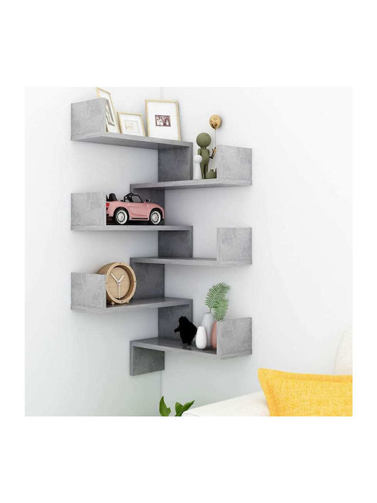 Corner Shelves Wall Grey 2pcs 40x40x50cm