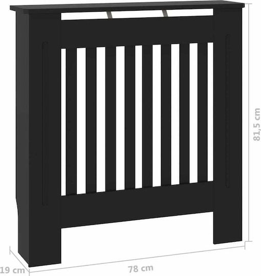 vidaXL MDF Black Radiator Cover 78x19x81.5cm