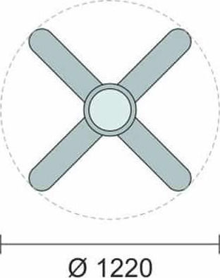 Spot Light Ventilator De Tavan 122cm Cu Lentile De Mărire Bej / Alb