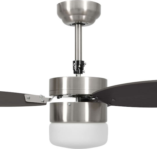 vidaXL Deckenventilator 76cm mit Leuchte Braun / Silber