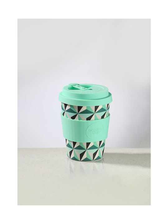 Ecoffee Cup Funnalloyd Mug Bamboo with Lid Green 340ml