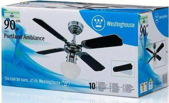 Westinghouse Portland Ambiance Ανεμιστήρας Οροφής 90cm με Φως Chrome