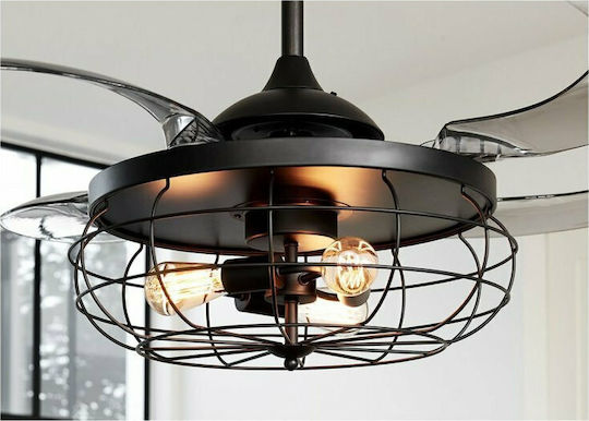 Fanaway Industri Тавани Вентилатор 122см с Магазин за онлайн търговия с Мегапикселови Обективи Прозрачен / Черен