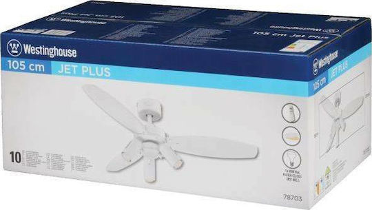 Westinghouse Jet Plus Ανεμιστήρας Οροφής 105cm με Φως Light Maple/White