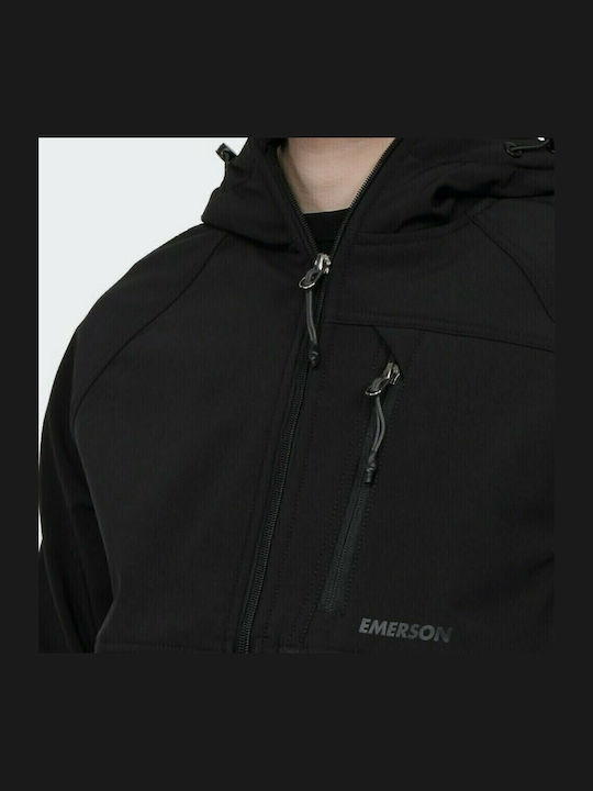 Χειμωνιάτικο Μπουφάν Softshell Αδιάβροχο και Αντιανεμικό Μαύρο