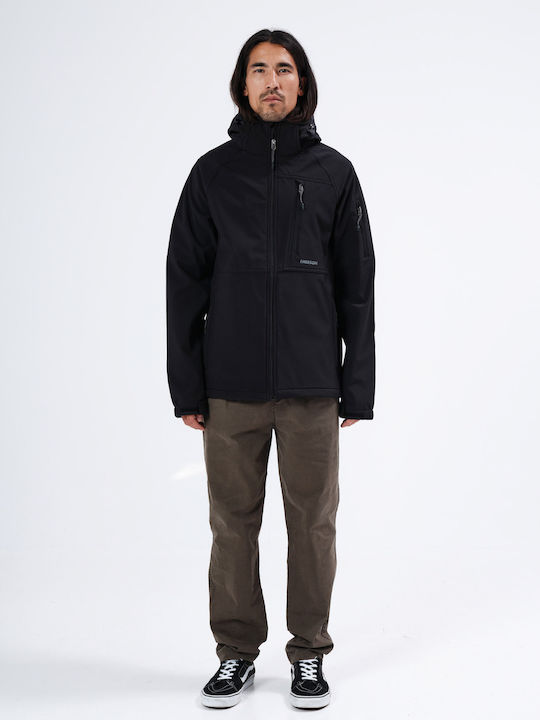 Χειμωνιάτικο Μπουφάν Softshell Αδιάβροχο και Αντιανεμικό Μαύρο