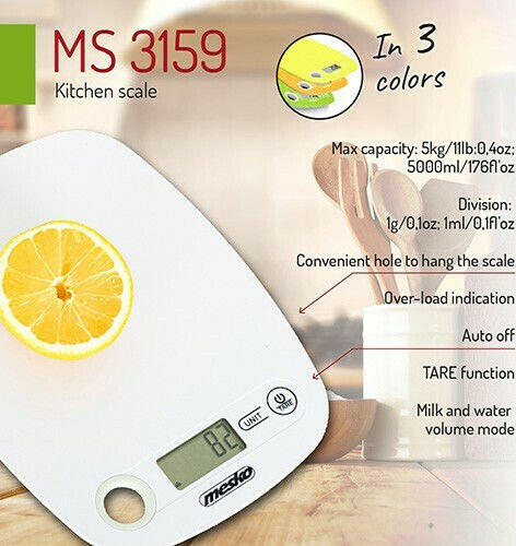 Mesko MS 3159 Digital Kitchen Scale Up To 5kg White