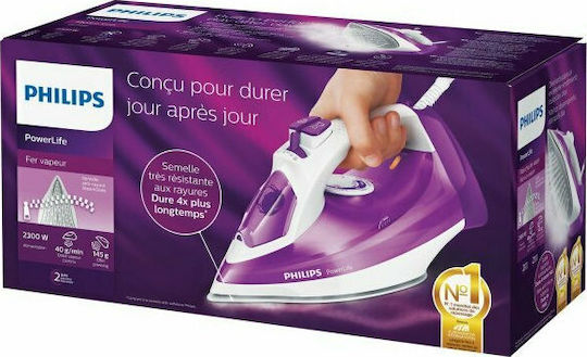 Philips Powerlife Steam Iron 2300W with Continuous Steam Supply 40g/min