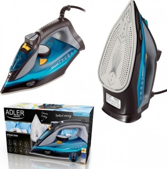 Adler Σίδερο Ατμού 2400W με Κεραμική Πλάκα και Συνεχόμενη Παροχή 45gr/min