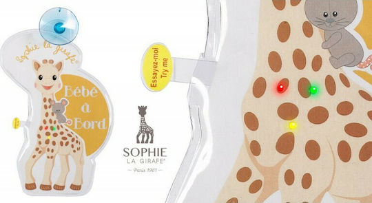 Sophie La Girafe Baby on Board Sign with Suction Cup Yellow